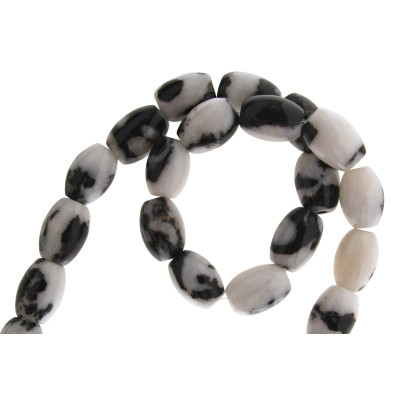 Ίασπις (Jasper) zebra με μεγάλη τρύπα, σε χρώμα μαύρο-άσπρο και σχήμα οβάλ