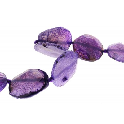 Αχάτης (Agate) σε χρώμα μοβ και σχήμα ακανόνιστο οβάλ ταγιέ